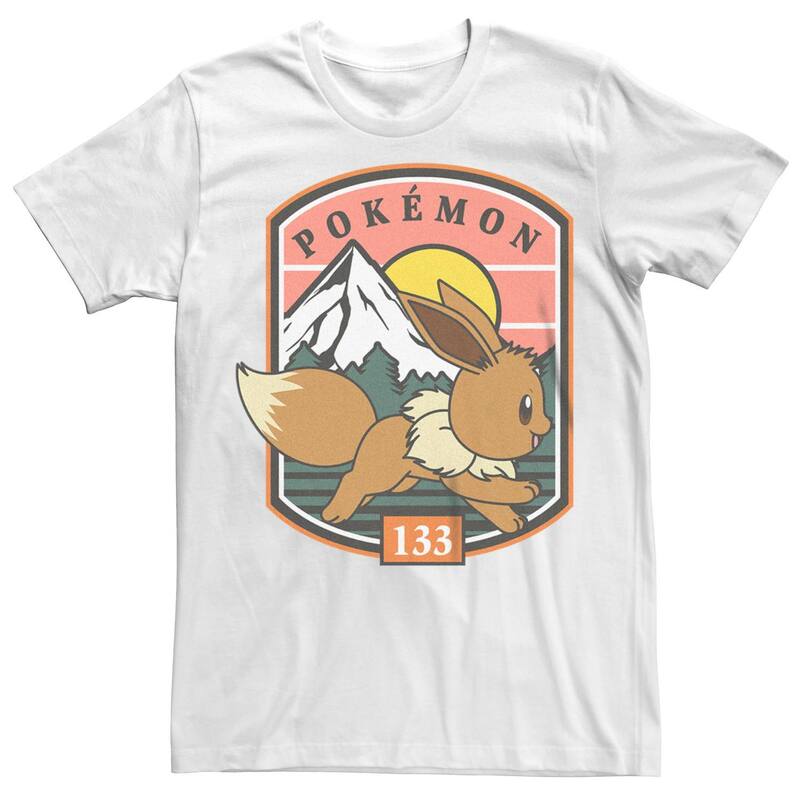 アニメキャラクター メンズ トップス Tシャツ Licensed Character Men's Pok mon Eevee Running Stamp Tee White ホワイト