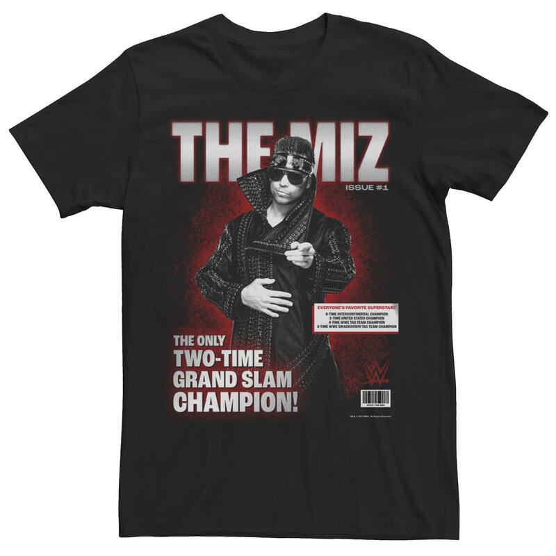 アニメキャラクター メンズ トップス Tシャツ グラフィック Licensed Character Men's WWE The Miz Magazine Cover Graphic Tee Black ブラック