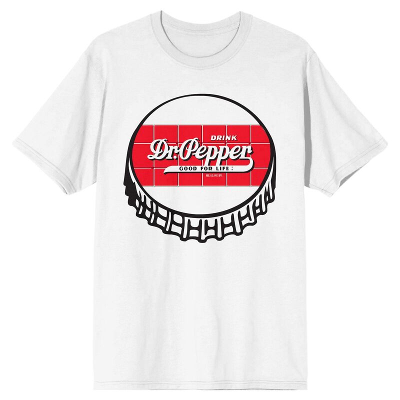 アニメキャラクター メンズ トップス Tシャツ キャップ ロゴ グラフィック Licensed Character Men's Dr. Pepper Bottle Cap Logo Short Sleeve Graphic Tee White ホワイト
