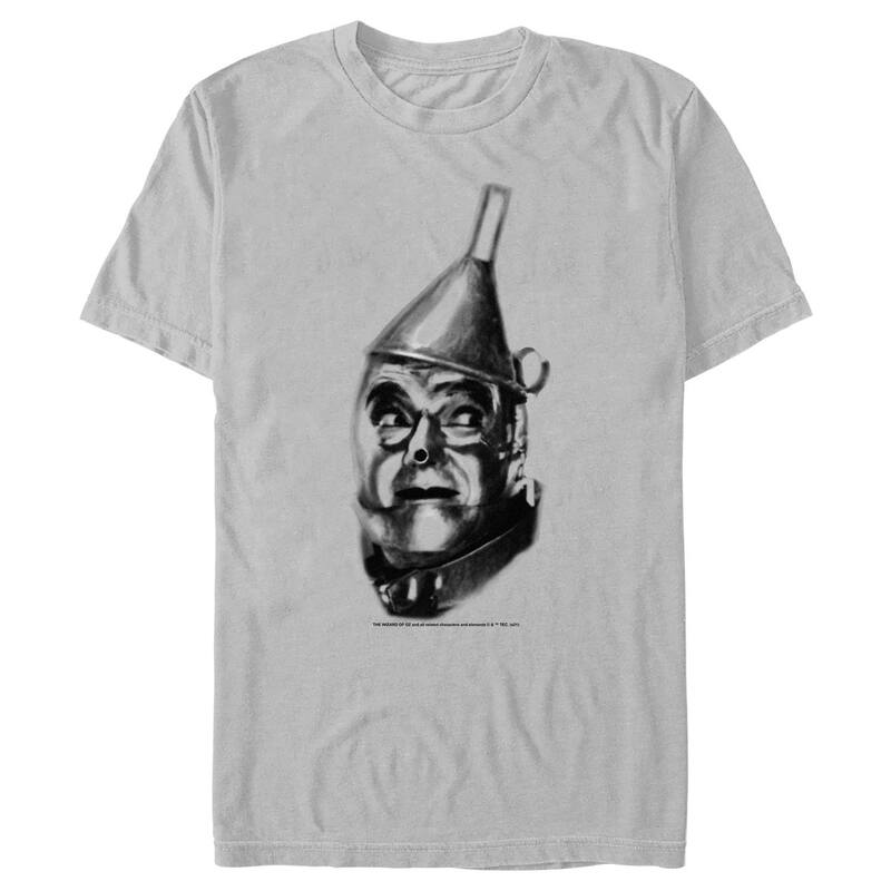 アニメ人となり メンズ トップス ティーシャツ グラフィック Licensed Character Men\u0027s The Wizard of OZ Tin Man Face Graphic Tee Silver しろがね色 トップス-Tシャツ・カットソー-メンズファッション