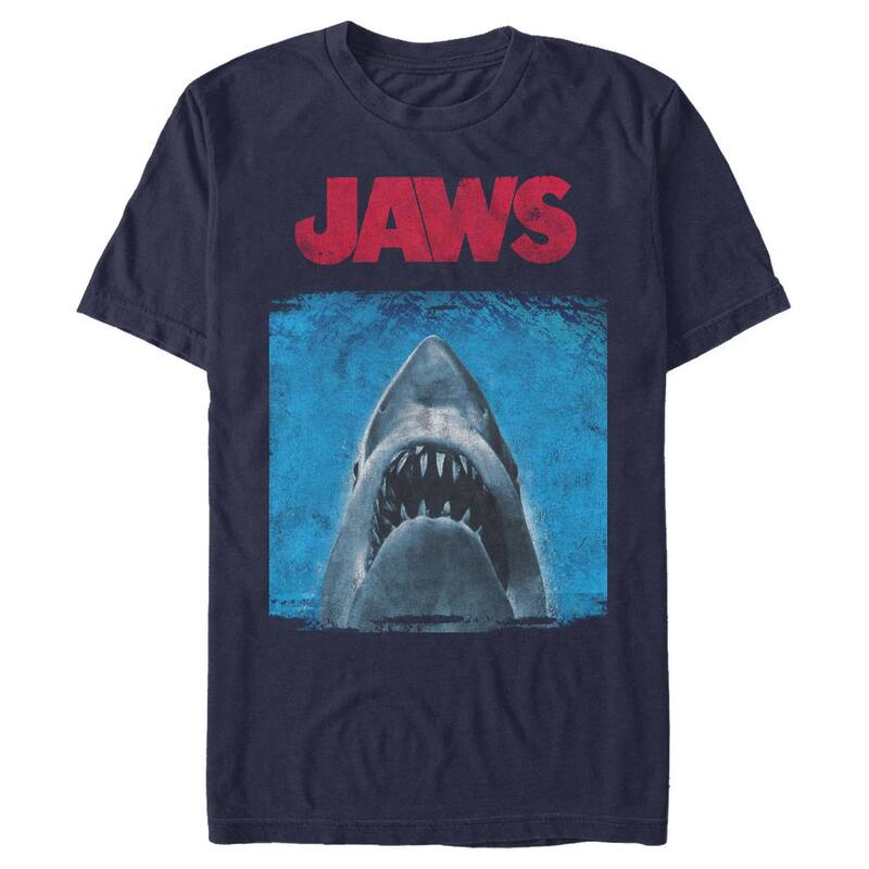 アニメキャラクター メンズ トップス Tシャツ グラフィック Licensed Character Men's Jaws Movie Poster Graphic Tee Navy ネイビー