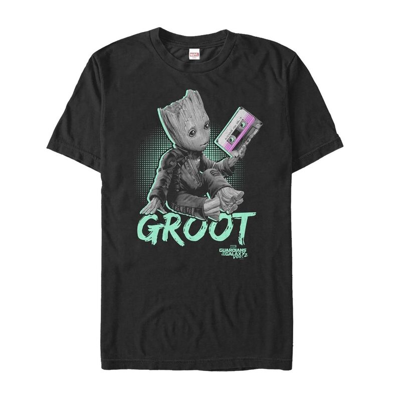 アニメキャラクター メンズ トップス Tシャツ グラフィック Licensed Character Men's Marvel Guardians of the Galaxy 2 Baby Groot Neon Graphic Tee Black ブラック