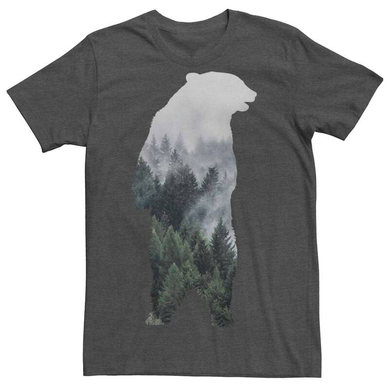 アニメキャラクター メンズ トップス Tシャツ Licensed Character Men's Bear Mountain Silhouettee Charcoal Heather チャコール