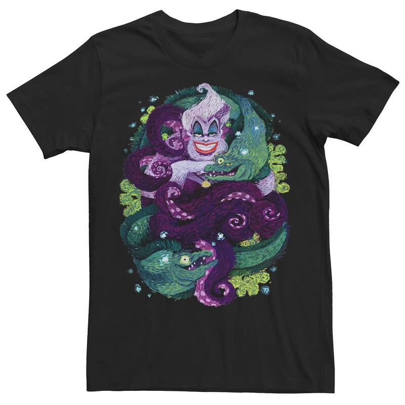 ディズニー メンズ トップス Tシャツ Disney's The Little Mermaid Ursula Men'sea Witch Painting Tee Black ブラック