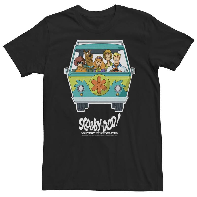 アニメキャラクター メンズ トップス Tシャツ Licensed Character Men'scooby-Doo Mystery Incorporated Mystery Machine Portraitee Black ブラック