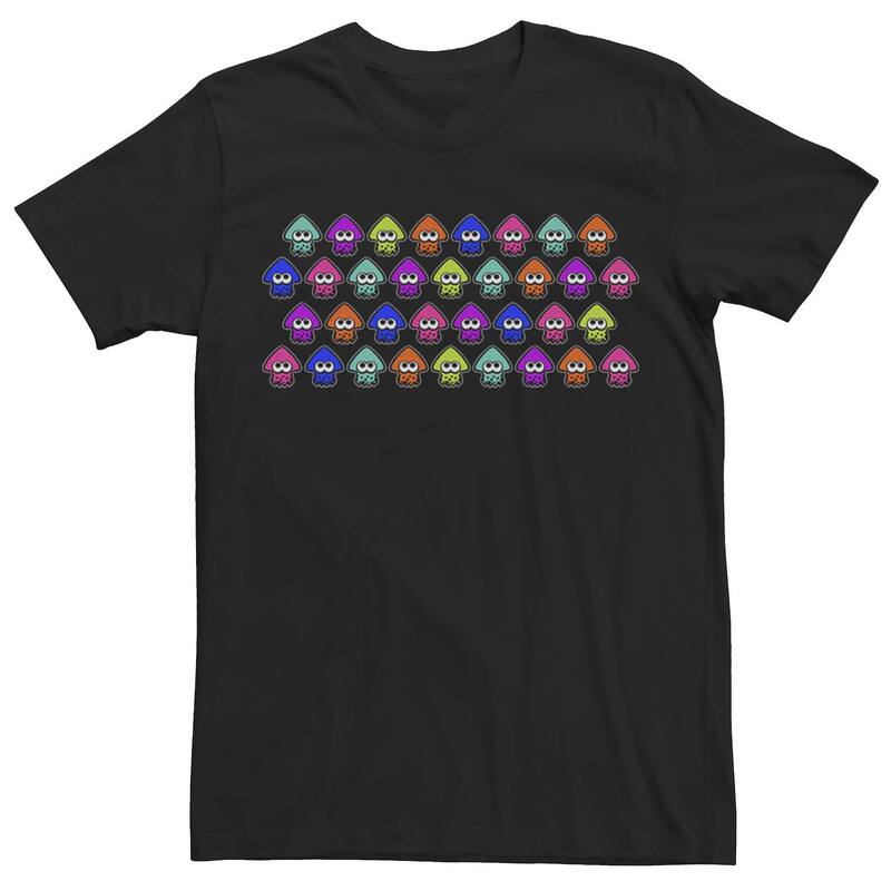 アニメキャラクター メンズ トップス Tシャツ グラフィック Licensed Character Men's Nintendo Splatoon Rainbow Inklingsquid Row Graphic Tee Black ブラック