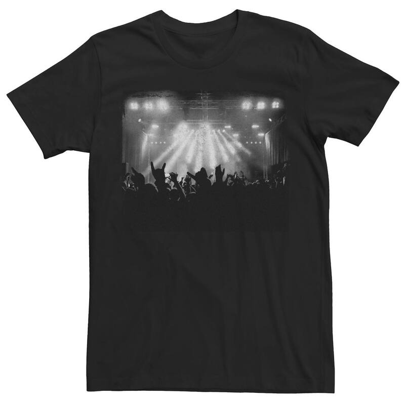 アニメキャラクター メンズ トップス Tシャツ グラフィック Licensed Character Men's Concert Stage Photo Poster Graphic Tee Black ブラック