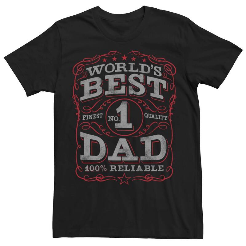 アニメキャラクター メンズ トップス Tシャツ Licensed Character Men's Fifth Sun "Worlds Best Dad" Label Style Tee Black ブラック