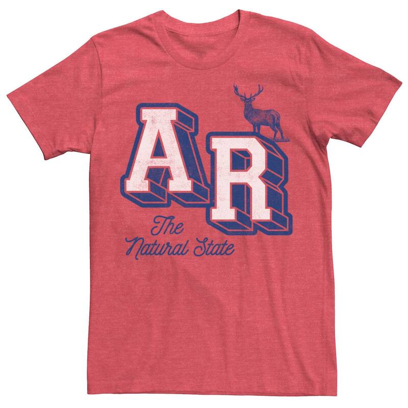 アニメキャラクター メンズ トップス Tシャツ Licensed Character Men's Arkansas AR The Natural State Collegiatee Red Heather ヘザー
