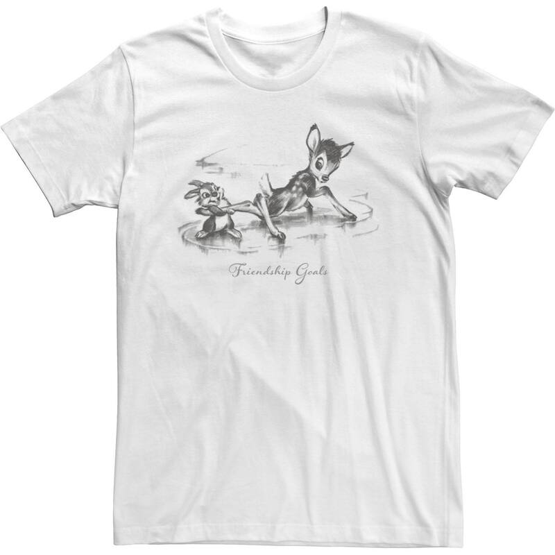 ディズニー メンズ トップス Tシャツ Disney's Bambi Thumper And Bambi Friendship Goals Men's Tee White ホワイト