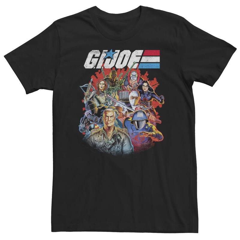 アニメキャラクター メンズ トップス Tシャツ トール Licensed Character Big & Tall G.I. Joe Group Shot Fade Tee Black ブラック