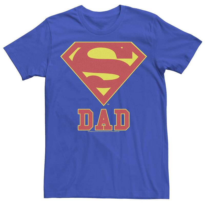 アニメキャラクター メンズ トップス Tシャツ ロゴ Licensed Character Men'superman Dad Originalogo Tee Royal