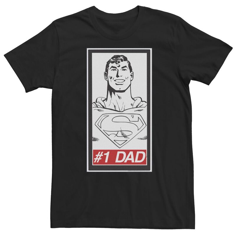 アニメキャラクター メンズ トップス Tシャツ トール Licensed Character Big & Tall DComicsuperman "#1 Dad" Tee Black ブラック