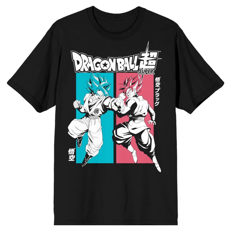 アニメキャラクター メンズ トップス Tシャツ Licensed Character Men's Dragon Ball Super Goku Two-Toned Tee Black ブラック