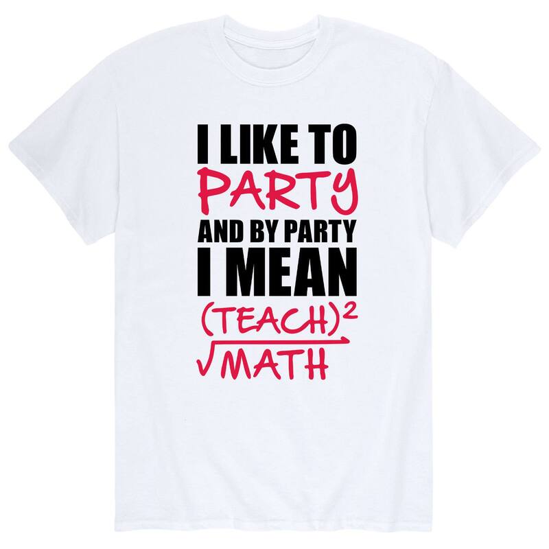 アニメキャラクター メンズ トップス Tシャツ Licensed Character Men's I Party I Mean Teach Math Tee White ホワイト 7,205円
