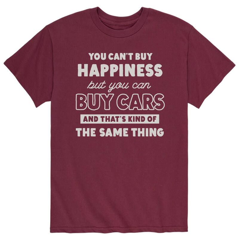 アニメキャラクター メンズ トップス Tシャツ Licensed Character Men's Can't Buy Happiness Cars Tee Maroon マルーン