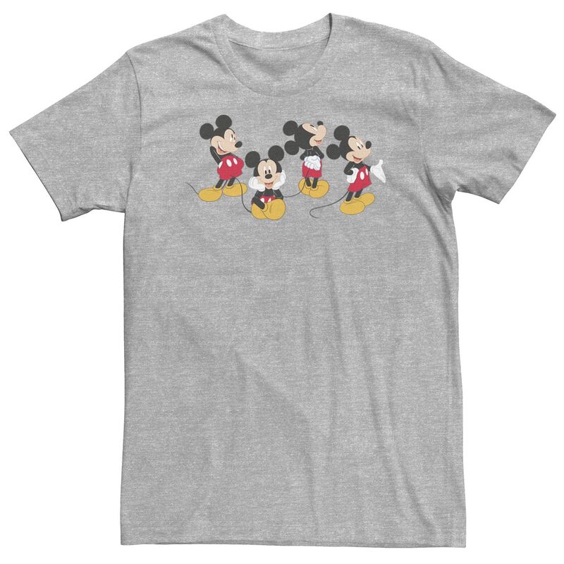 ディズニー メンズ トップス Tシャツ トール Big & Tall Disney Mickey Mouse Poses Portraitee Athletic Heather ヘザー