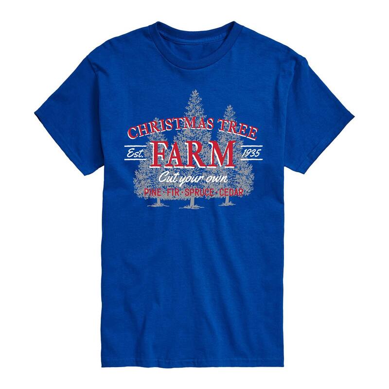 アニメキャラクター メンズ トップス Tシャツ Licensed Character Men's Christmas Tree Farm Sign Tee Royal Blue ブルー 6,731円