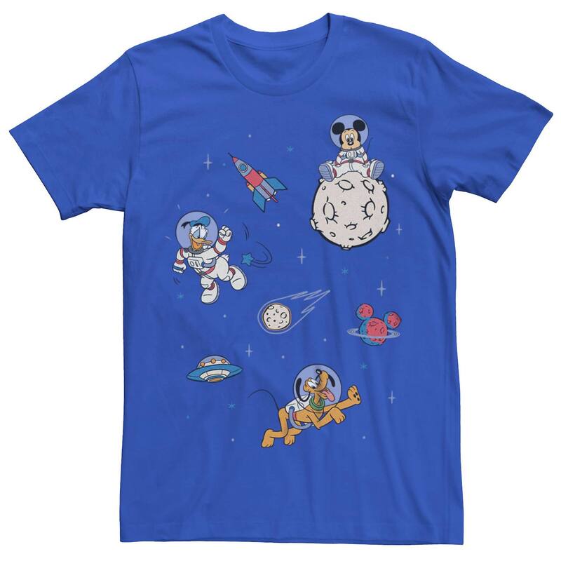 ディズニー メンズ トップス Tシャツ Men's Disney's Mickey Mouse And Friends In Space Tee Royal