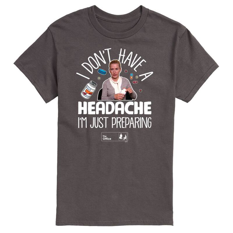 アニメキャラクター メンズ トップス Tシャツ Licensed Character Men's The Office Headache Tee Charcoal チャコール