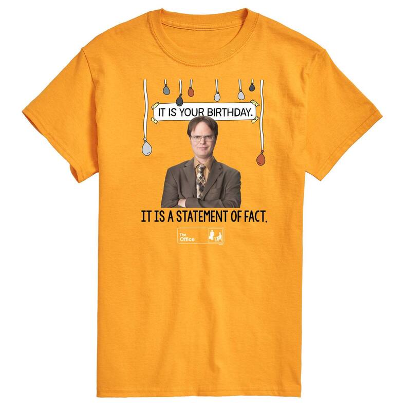 アニメキャラクター メンズ トップス Tシャツ Licensed Character Men's The Office It Is Your Birthday Tee Gold ゴールド