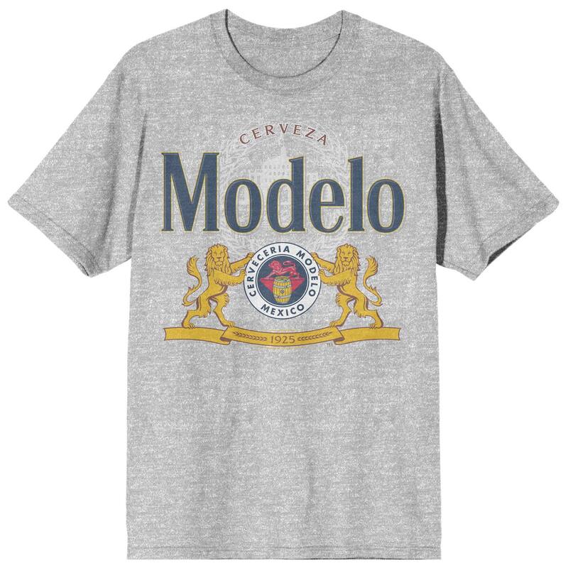 アニメキャラクター メンズ トップス Tシャツ ロゴ グラフィック Licensed Character Men's Modelo Beer Logo Graphic Tee Gray グレー