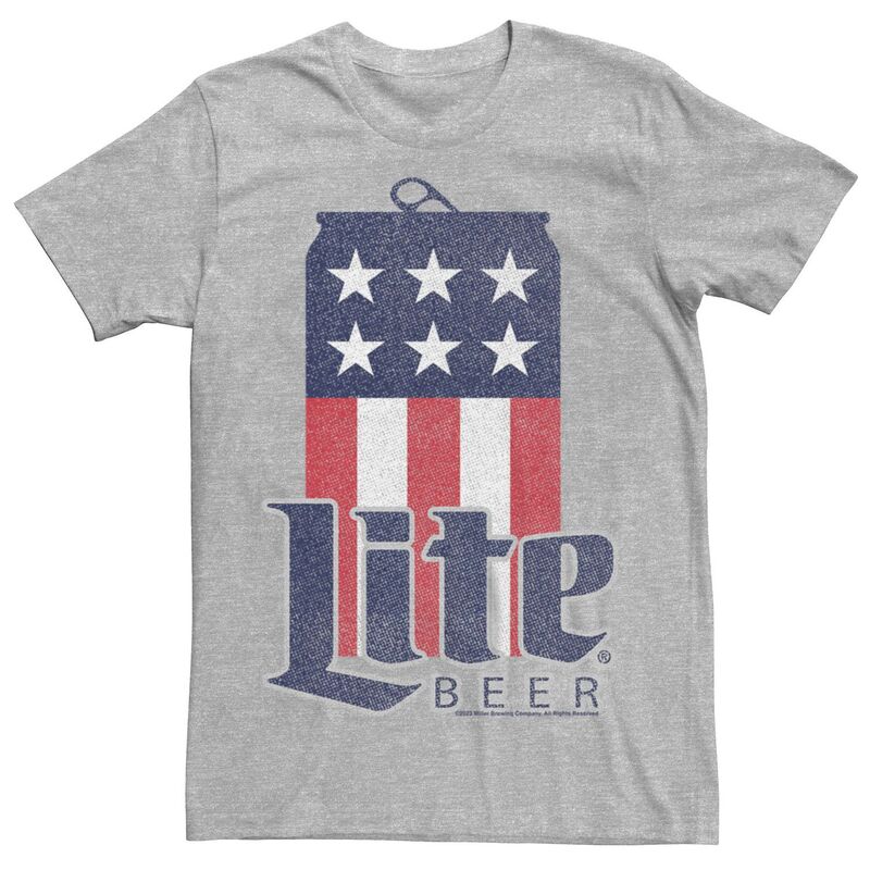 アニメキャラクター メンズ トップス Tシャツ グラフィック Licensed Character Men's Lite Beer USA Flag Can Graphic Tee Athletic Heather ヘザー