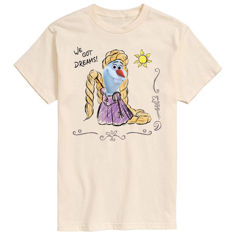 ディズニー メンズ トップス Tシャツ グラフィック Disney's Frozen Men's Olaf Tangled Graphic Tee Beige ベージュ