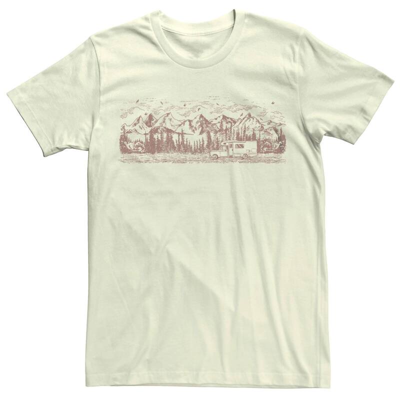 アニメキャラクター メンズ トップス Tシャツ キャップ ケープ グラフィック Licensed Character Men's Camper Forest Mountains Landscape Birds Graphic Tee Natural フォレスト 7,584円