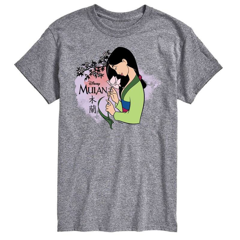 ディズニー メンズ トップス Tシャツ Disney's Mulan Men's Blossoms Tee Gray グレー