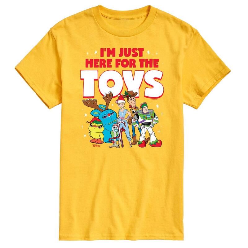 ディズニー ピクサー メンズ トップス Tシャツ グラフィック Disney / Pixar's Toy Story 4 Men's Here For The Toys Graphic Tee Yellow イエロー
