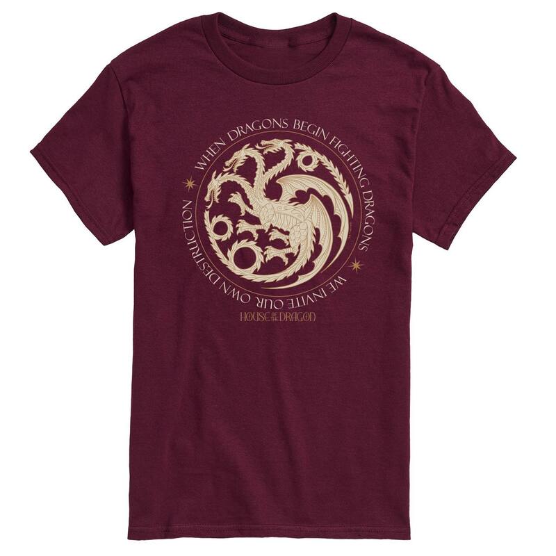 アニメキャラクター メンズ トップス Tシャツ グラフィック Licensed Character Men's House Of Dragons Begin Fightingraphic Tee Maroon マルーン 7,489円