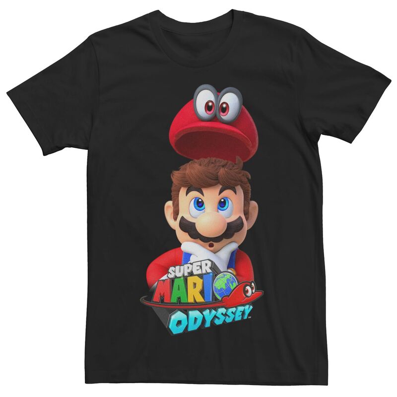 アニメキャラクター メンズ トップス Tシャツ Licensed Character Men'super Mariodyssey Poster Tee Black ブラック