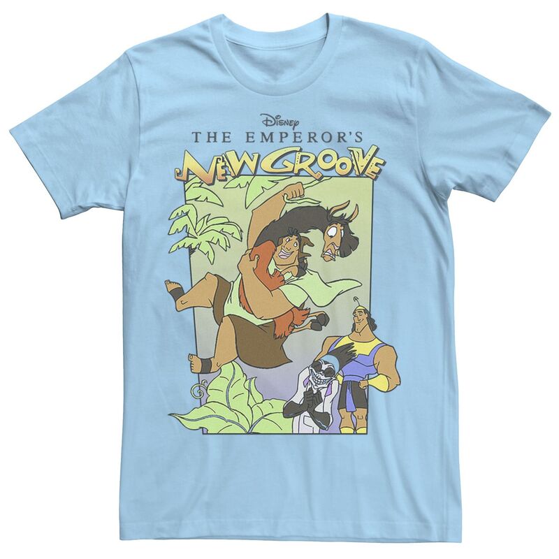 ディズニー メンズ トップス Tシャツ Disney's Themperor's New Groove Men'swing Tee Light Blue ブルー