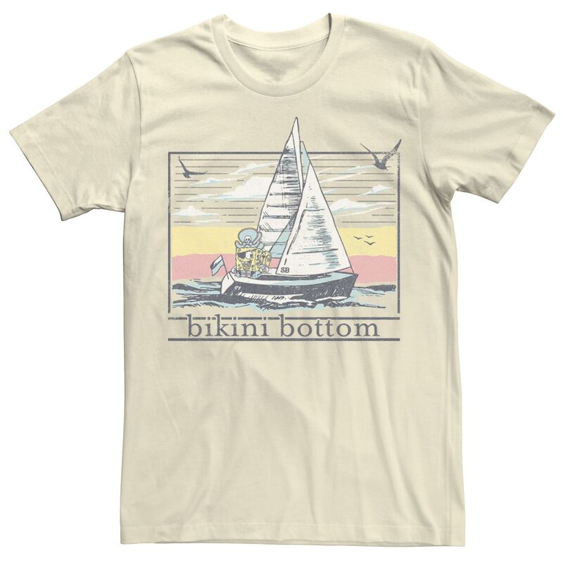 ニコロデオン メンズ トップス Tシャツ パンツ Men's Nickelodeon SpongBob SquarePantsail Ship Tee Natural