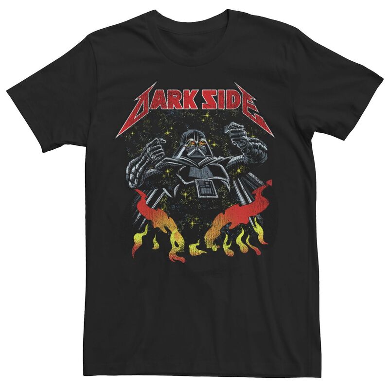 スター ウォーズ メンズ トップス Tシャツ Men'star Wars Dark Side Darth Vader Heavy Metal Flames Tee Black ブラック