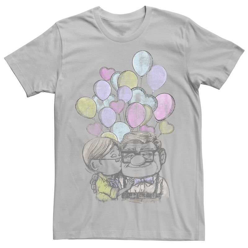 ディズニー ピクサー メンズ トップス Tシャツ Disney / Pixar's Up Carl And Ellie Men's Valentine's Day Tee Silver シルバー