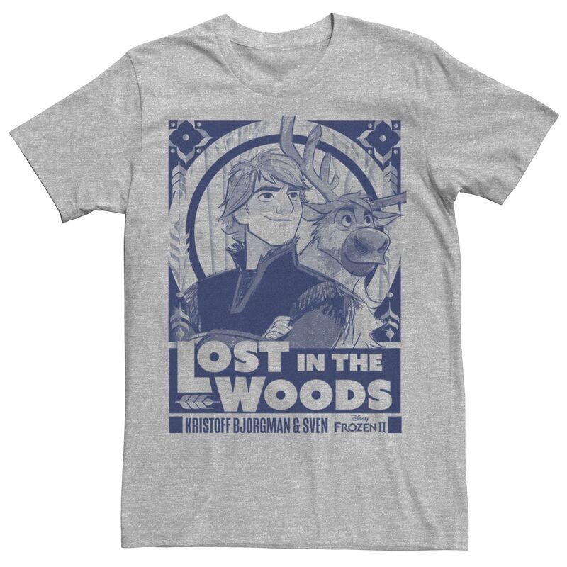 ディズニー メンズ トップス Tシャツ Disney's Frozen 2 Kristoff & Sven Lost In The Woods Poster Men's Tee Athletic Heather ヘザー