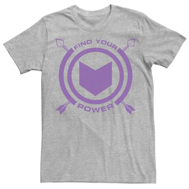 マーベル メンズ トップス Tシャツ ロゴ Men's Marvel Hawkeye Find Your Power Simple Logo Tee Athletic Heather ヘザー