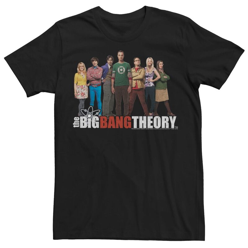 アニメキャラクター メンズ トップス Tシャツ Licensed Character Men's Big Bang Theory Group Line Up Tee Black ブラック
