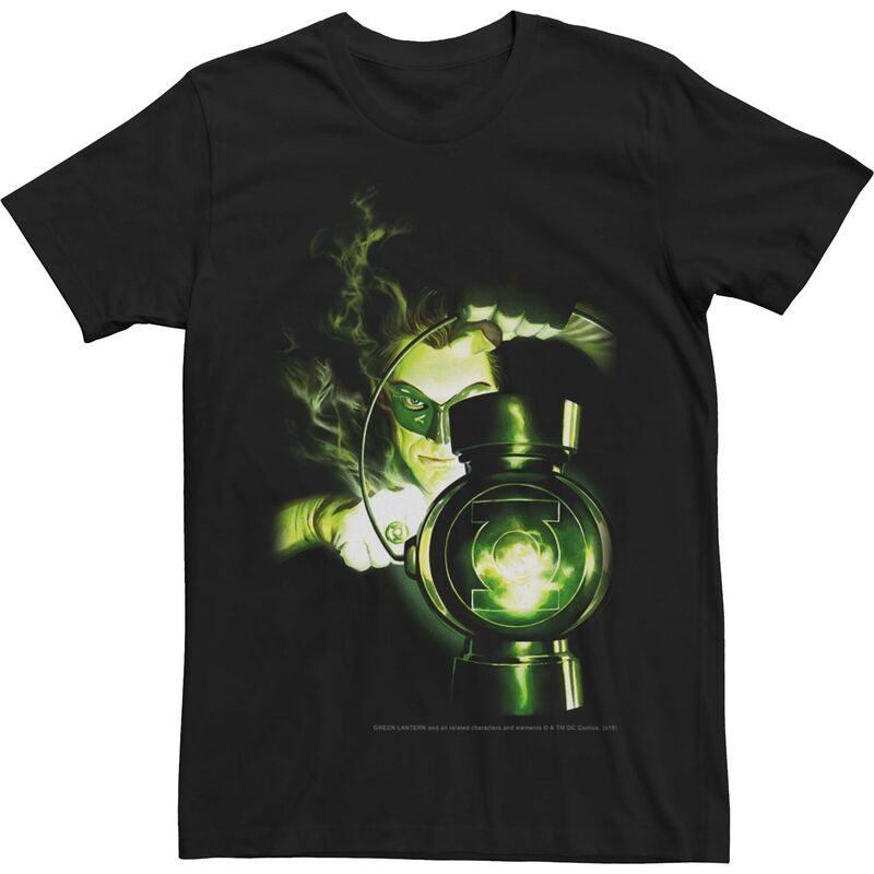 アニメキャラクター メンズ トップス Tシャツ Licensed Character Men's Green Lantern The Light Comic Tee Black ブラック