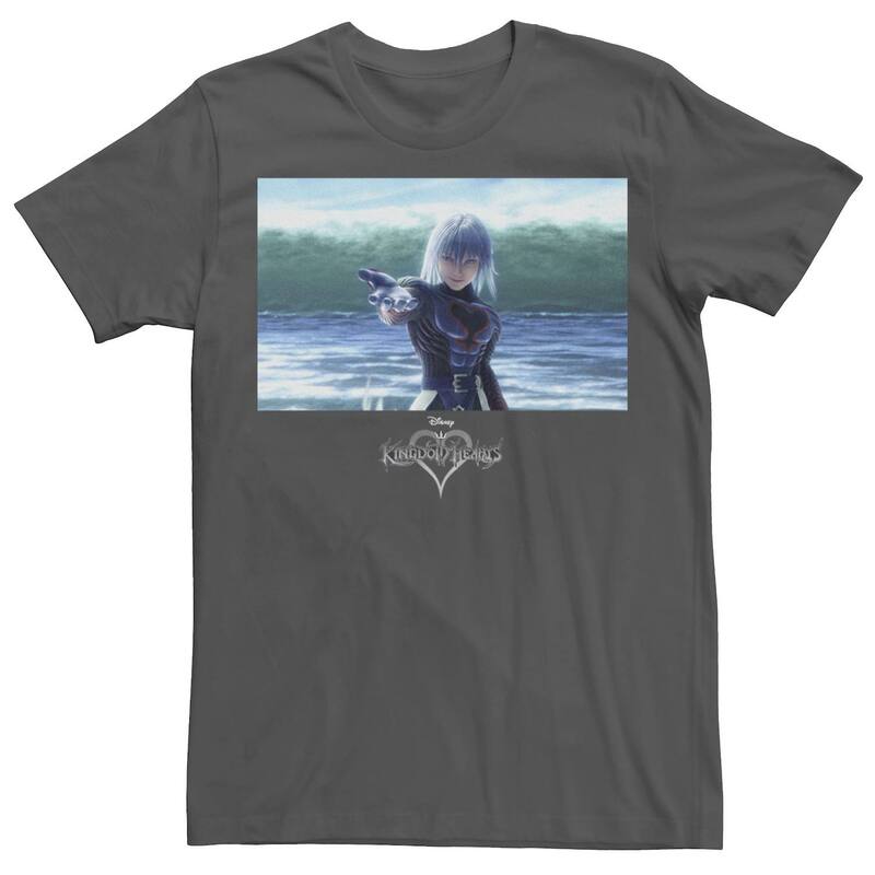 アニメキャラクター メンズ トップス Tシャツ Licensed Character Men's Kingdom Hearts Riku In Water Tee Charcoal チャコール