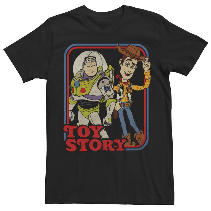 ディズニー ピクサー メンズ トップス Tシャツ ヴィンテージ トール Big & Tall Disney / Pixar Toy Story Woody And Buzz Vintage Tee Black ブラック