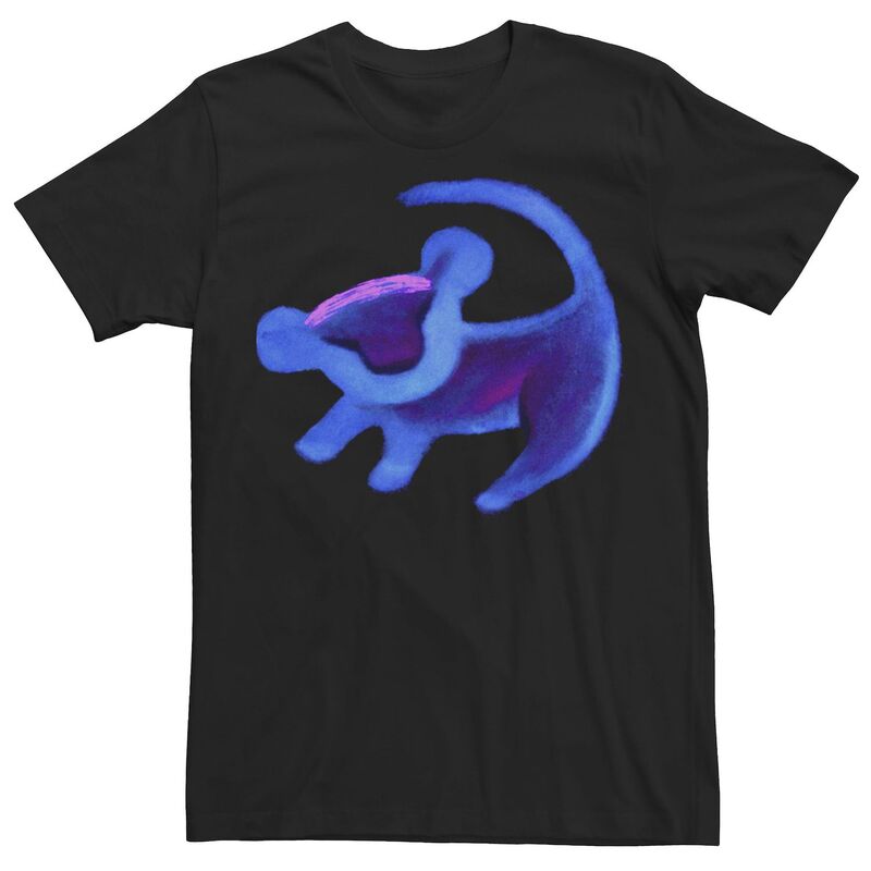 ディズニー メンズ トップス Tシャツ Disney's The Lion King Simba Cave Painting Blue Hue Men's Tee Black ブラック