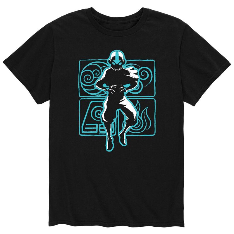 アニメキャラクター メンズ トップス Tシャツ Licensed Character Men's Avatar Aang Airbender Tee Black ブラック