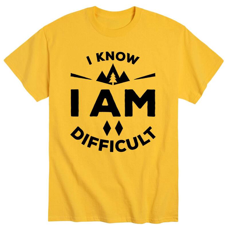アニメキャラクター メンズ トップス Tシャツ Licensed Character Men's I Know I Am Difficultee Yellow イエロー