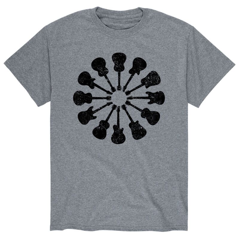 アニメキャラクター メンズ トップス Tシャツ Licensed Character Men's Guitars Circular Tee Gray グレー