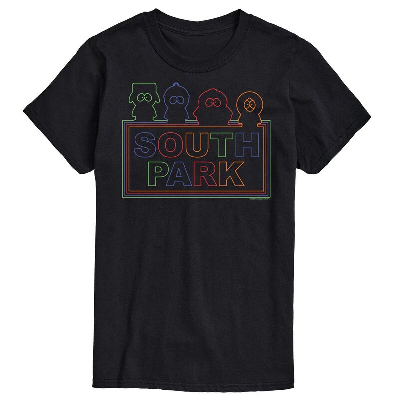 アニメキャラクター メンズ トップス Tシャツ トール Licensed Character Big & Tall South Park Outlines Tee Black ブラック