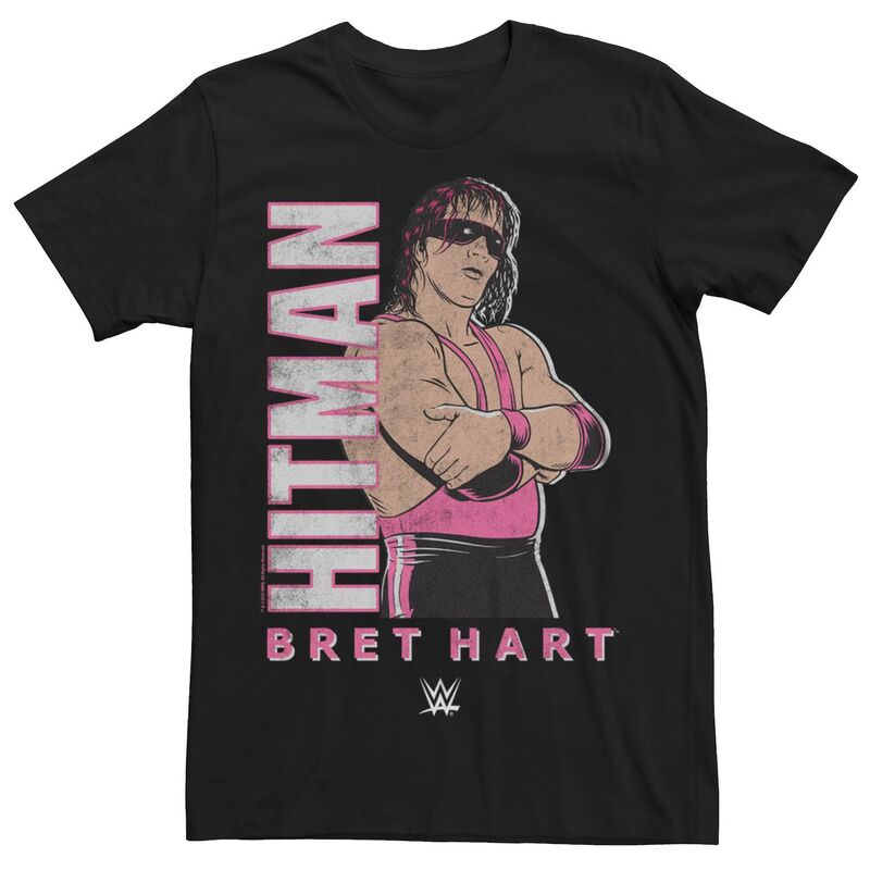 アニメキャラクター メンズ トップス Tシャツ トール グラフィック Licensed Character Big & Tall WWE Retro Hitman Bret Hart Graphic Tee Black ブラック