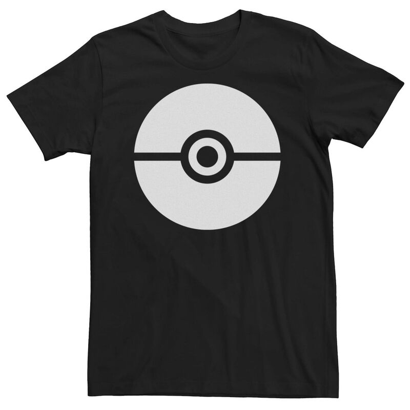 アニメキャラクター メンズ トップス Tシャツ トール ロゴ Licensed Character Big & Tall Pokemon White Pokeballogo Tee Black ブラック
